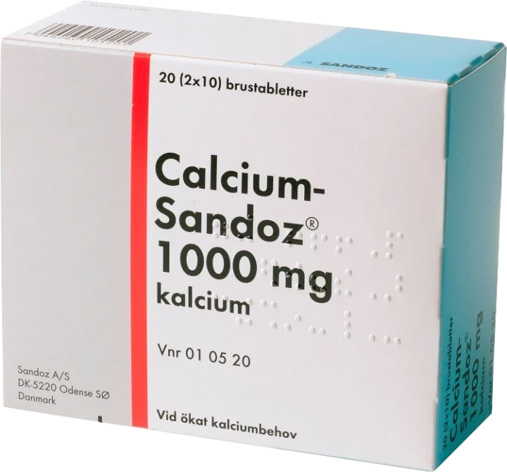 Calcium-Sandoz brustablett 1000 mg 20 st Sandoz