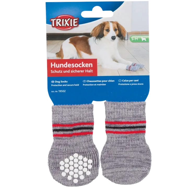 Trixie Hundsock 2-pack Non-slip Grå L-XL Trixie