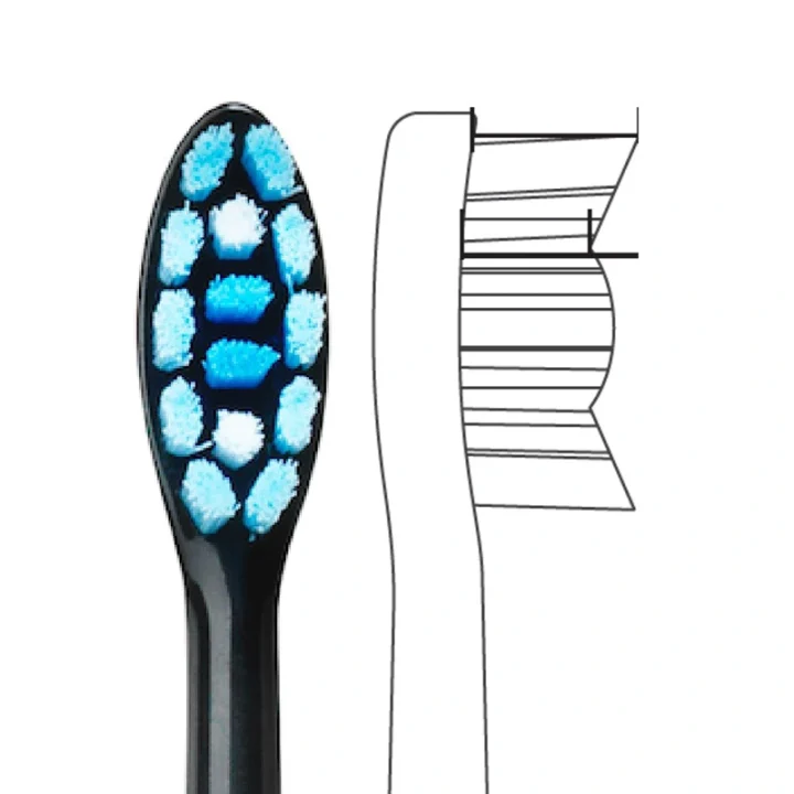 Beconfident Sonic Whitening Tandborsthuvud Svart 4-pack Beconfident