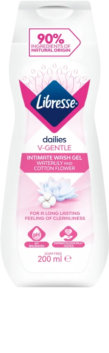 Libresse Dailies V-gentle intimtvätt Näckros & Bomullsblomma 200 ml Libresse