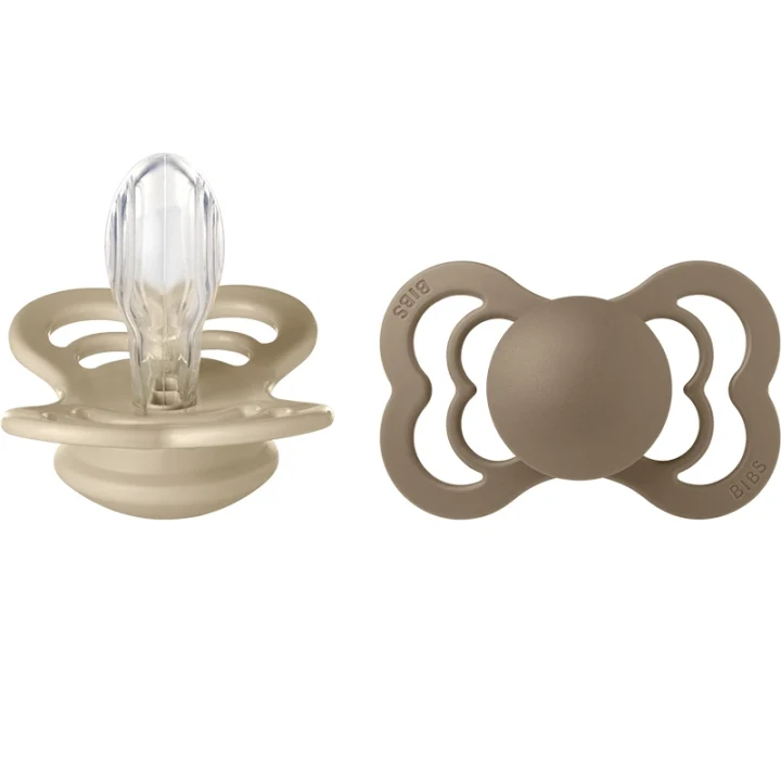 BIBS Supreme Silicone Vanilla/Dark Oak 2-pack Size 2 Bibs