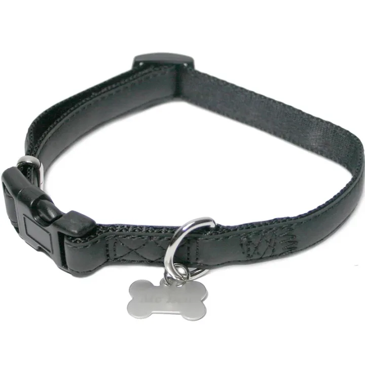 McBen Halsband Skinnimitation Ställbart Svart 20 mm/35-50 cm McBen