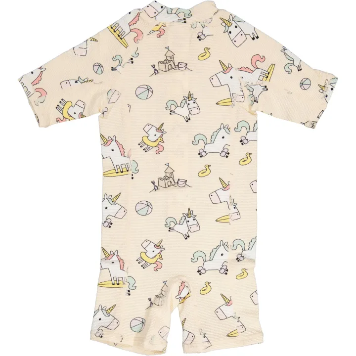 Geggamoja UV Dräkt Beige Unicorn 50+ 74/80 Geggamoja