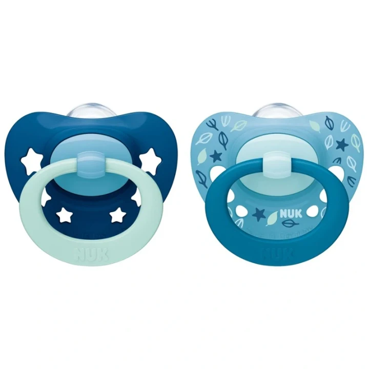 NUK Signature Napp Silikon Light Blue/Mint 2-pack 6-18 mån Nuk
