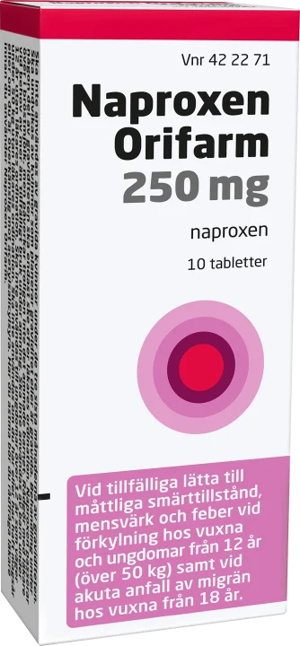 Naproxen Orifarm tablett 250 mg 10 st Orifarm