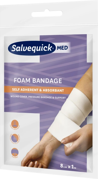 Salvequick MED Foam Bandage 8 cm x 1 m Salvequick
