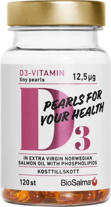 BioSalma D3-vitamin 12,5 µg Tiny Pearls 120 st BioSalma