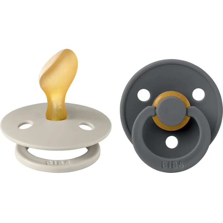 BIBS Colour Latex Anatomical Sand/Iron 2-pack Size 2 Bibs