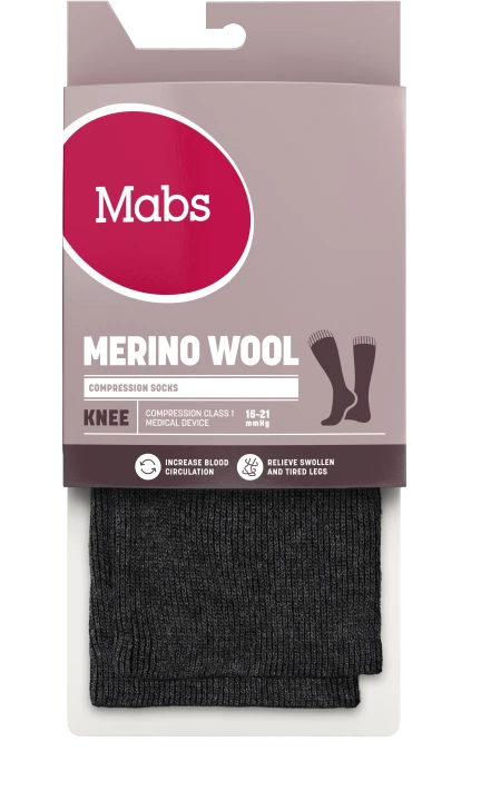 Mabs Wool Knee Black 1 par L Mabs