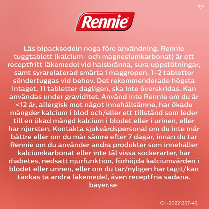 Rennie tuggtablett 680 mg/80 mg 48 st Rennie