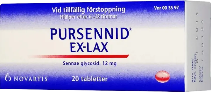 Pursennid Ex-Lax dragerad tablett 20 st Pursennid