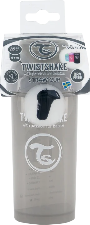 Twistshake Straw Cup 360 ml 6+ mån Pastell Grå Twistshake