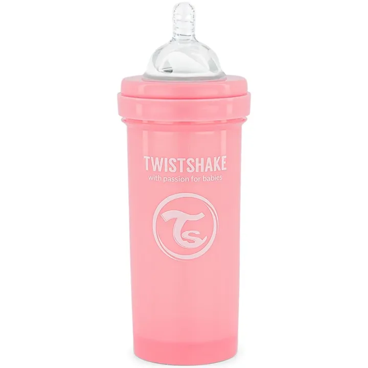 Twistshake Anti-Colic nappflaska 260 ml Pastell Rosa Twistshake