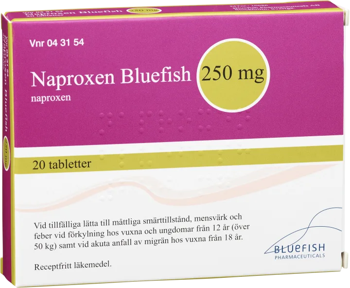 Naproxen Bluefish 250mg, 20tabletter Bluefish