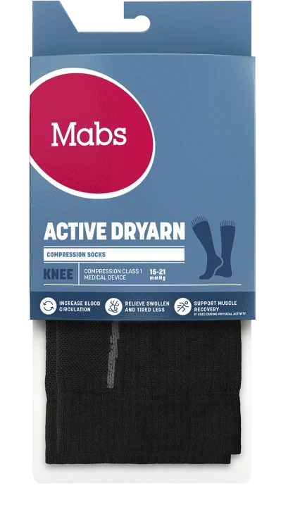 Mabs Comp Active Dryarn Knee Black L Mabs