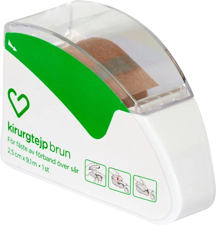 Hjärtats Kirurgtejp Brun 2,5 cm x 9,1 m Hjärtats