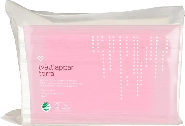 Hjärtats torra tvättlappar 125st Hjärtats