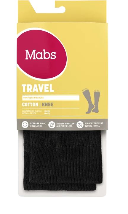 Mabs Travel Cotton Knee Black 1 par XXL Mabs