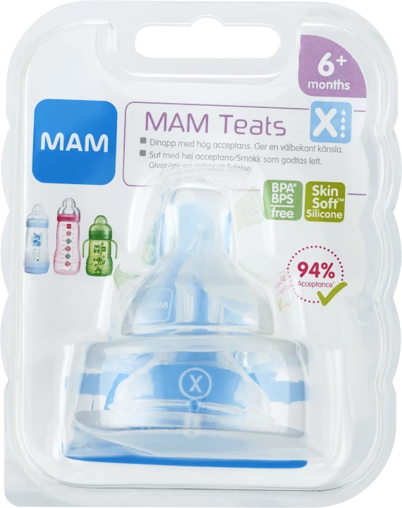 MAM Teat Dinapp Stl X 6 mån+ 2-pack Mam