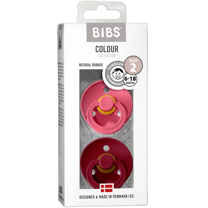 BIBS Napp Coral / Ruby 6-18 månader 2-pack Bibs