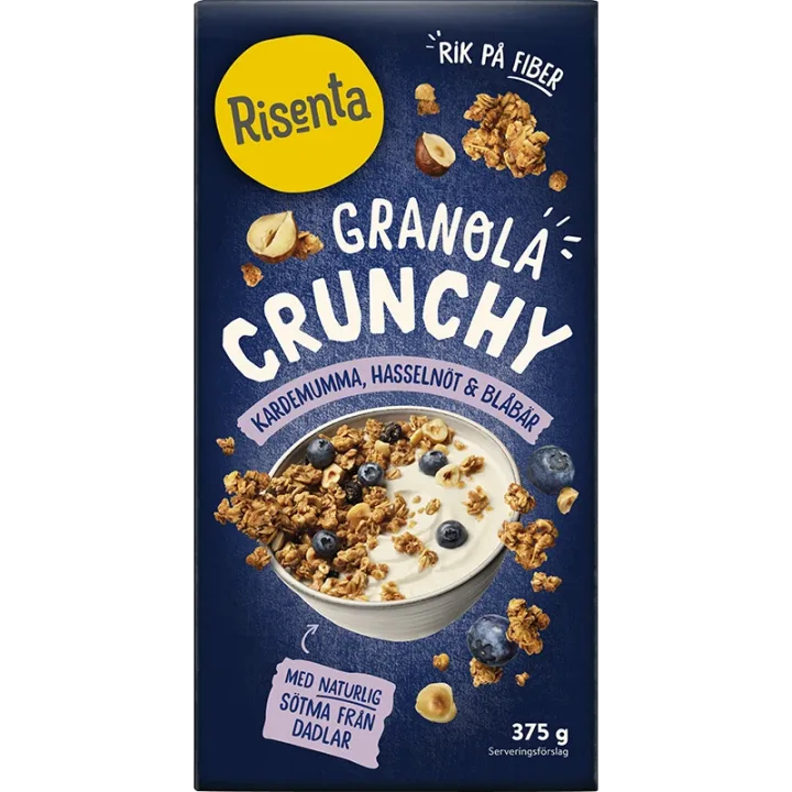 Risenta Granola Kardemumma Hasselnöt Blåbär 375 g Risenta