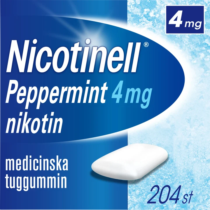Nicotinell Peppermint medicinskt tuggummi 4 mg 204 st Nicotinell