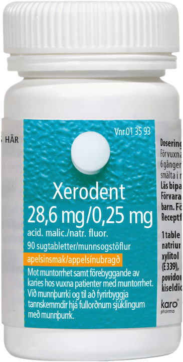 Xerodent sugtablett 28,6 mg/0,25 mg 90 st Xerodent