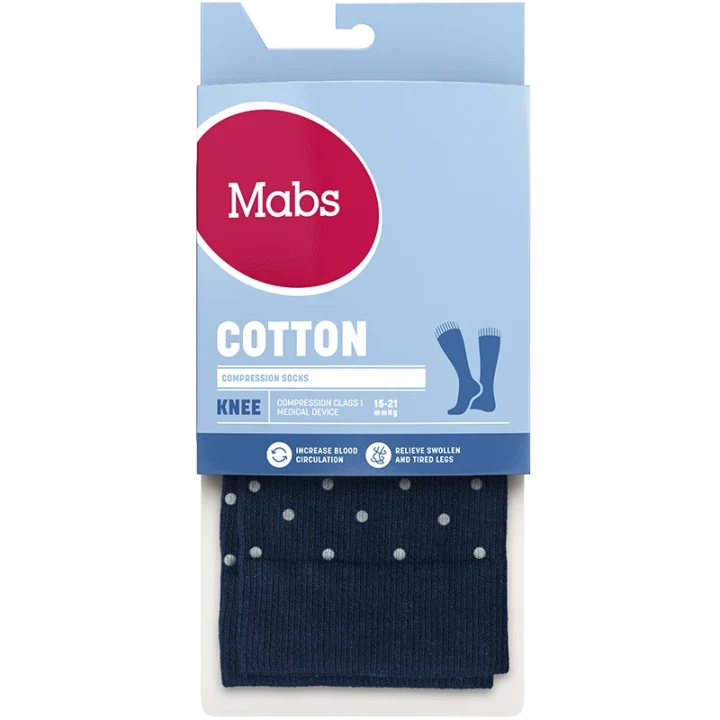 Mabs Cotton Knee Navy Dotted M Mabs