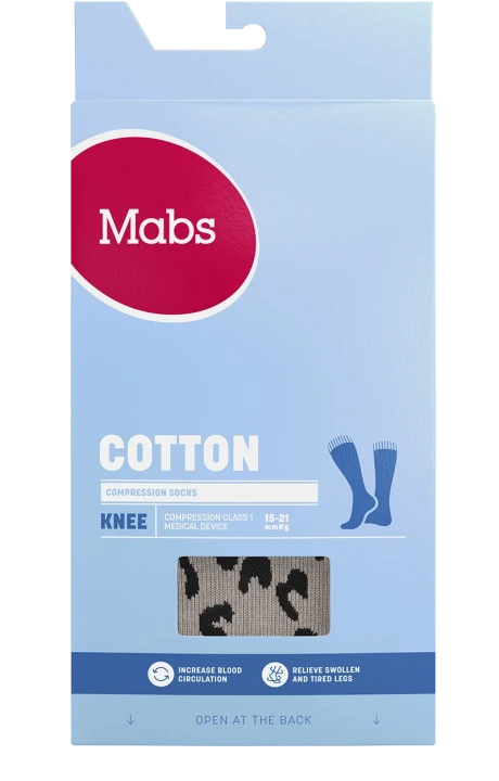 Mabs Cotton Knee Grey Leopard M Mabs
