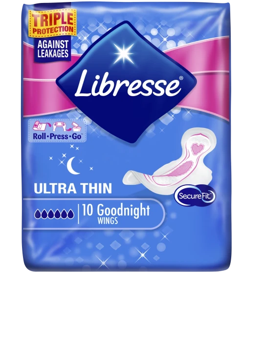 Libresse Ultra Thin Goodnight Wings 10 st Libresse