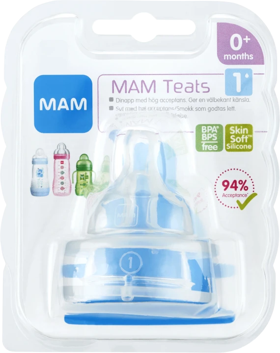 MAM Teat Dinapp Stl 1 2-pack Mam