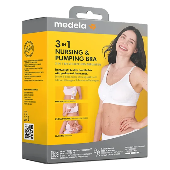 Medela 3-i-1 Amnings- och Pumpnings-BH Svart XL Medela