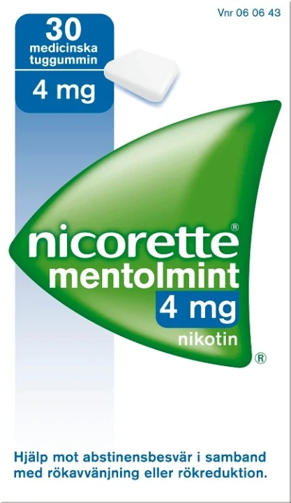 Nicorette mentolmint medicinskt tuggummi Nicorette