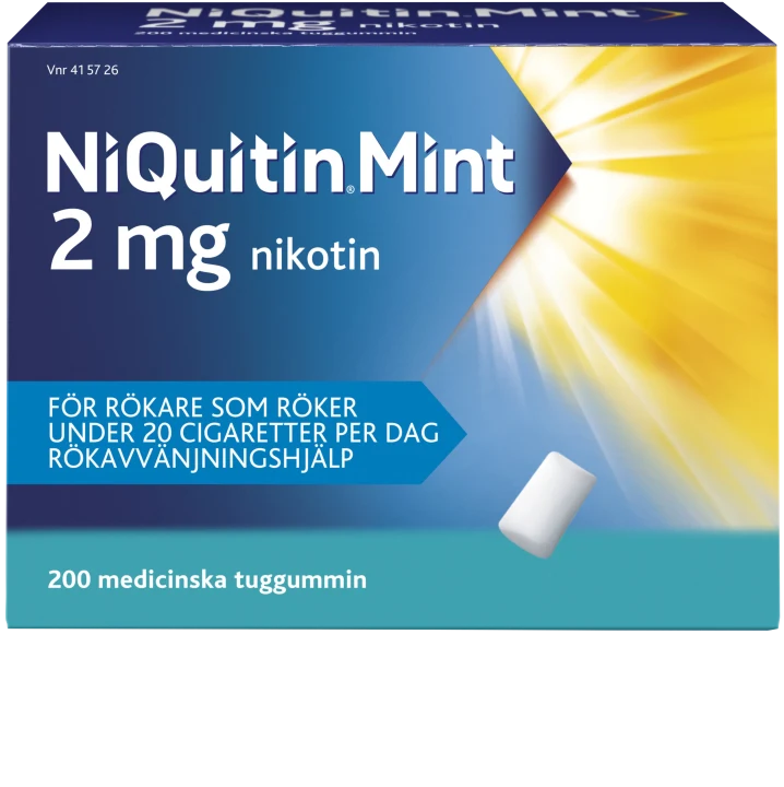 NiQuitin Mentolmint medicinskt tuggummi 2 mg 200 st Niquitin