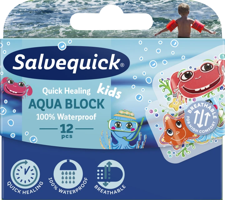 Salvequick Aqua Block Kids 12 st Salvequick