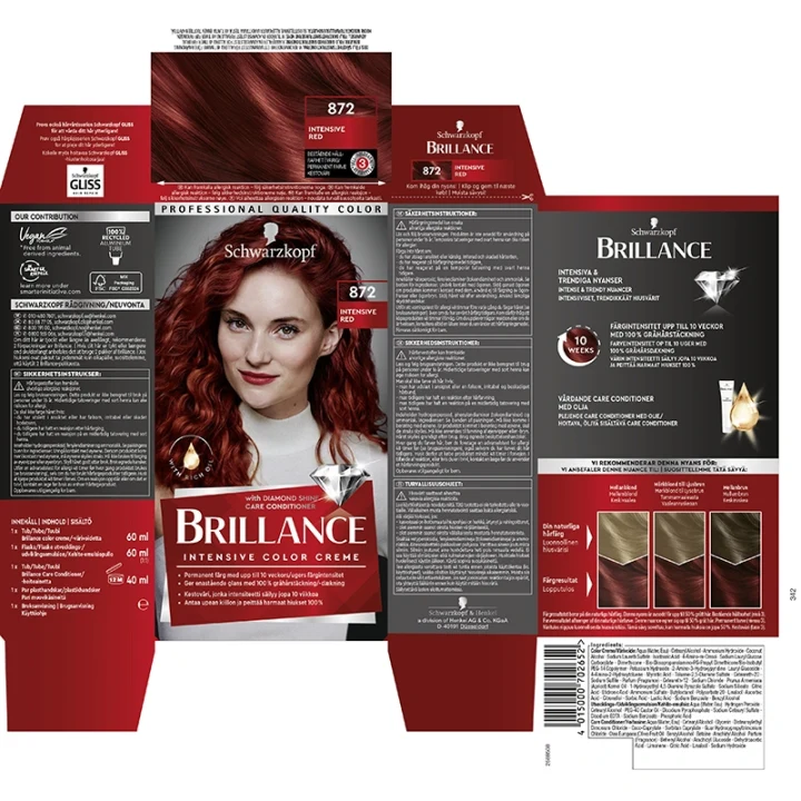 Schwarzkopf Brillance Hårfärg 872 Intensive Red Schwarzkopf