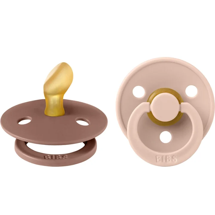 BIBS Colour Latex Anatomical Blush/Woodchuck 2-pack Size 1 Bibs