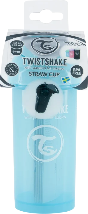 Twistshake Straw Cup 360 ml 6+ mån Pastellblå Twistshake