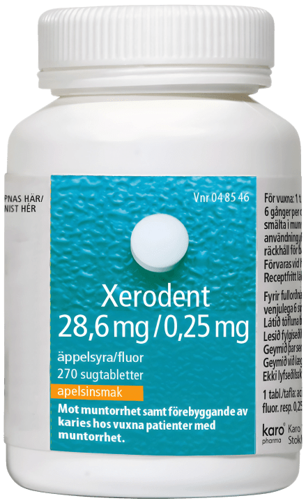 Xerodent sugtablett 28,6 mg/0,25 mg 270 st Xerodent