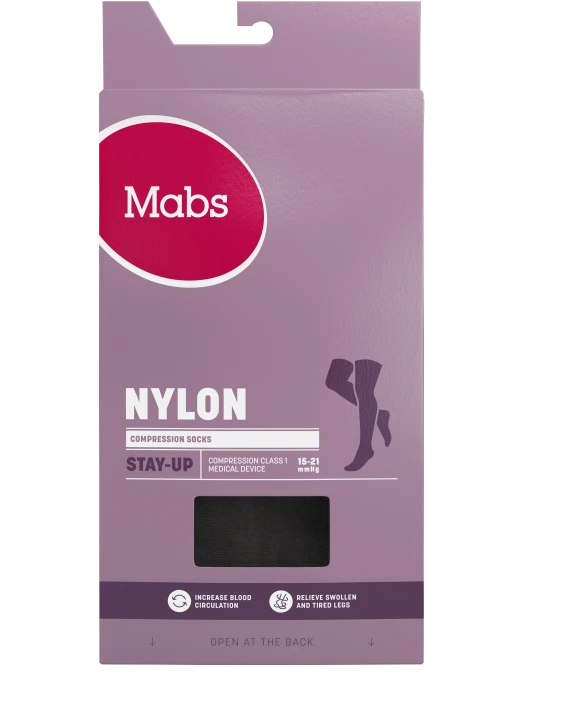 Mabs Nylon Stay Up Black 1 par S Mabs