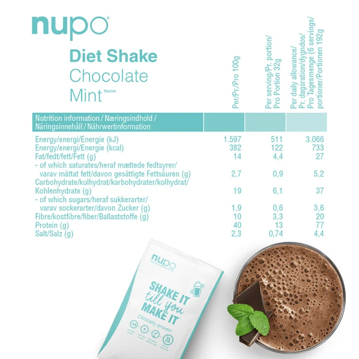 Nupo Diet Shake Chocolate Mint 10 portioner Nupo