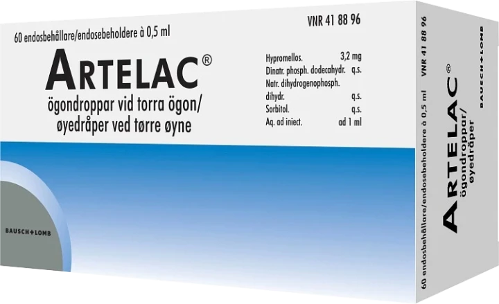 Artelac ögondroppar lösning i endosbehållare 60x0,5 ml Artelac