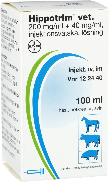 Hippotrim® vet. Injektionsvätska, lösning 200mg/ml+40mg/ml Injektionsflaska 100ml 