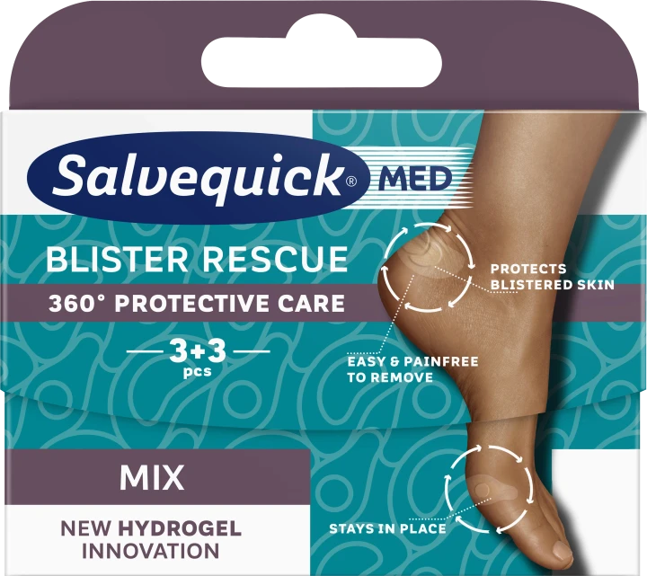 Salvequick MED Blister Rescue Mix skoskavsplåster 6 st Salvequick