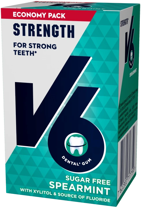 V6 Strength Spearmint tuggummi 70 g V6