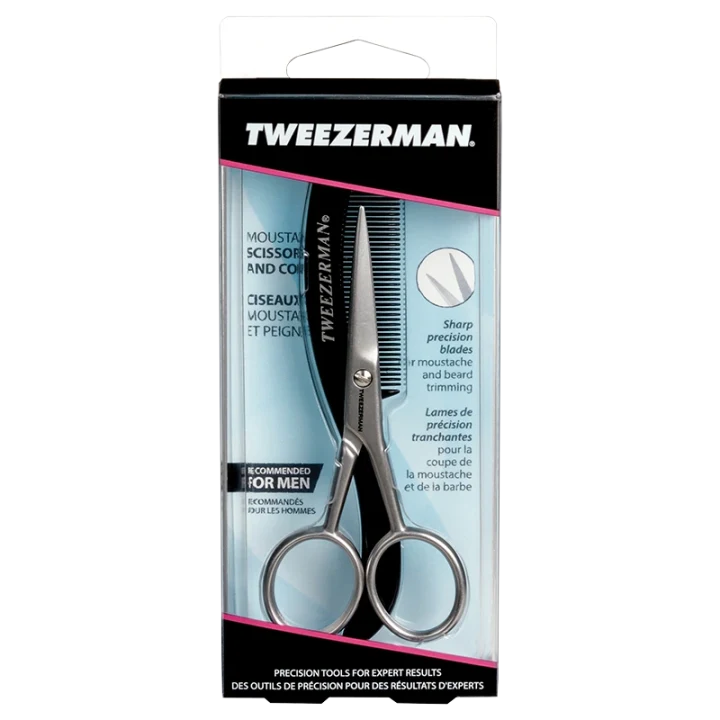 Tweezerman Moustache Scissors With Comb Tweezerman
