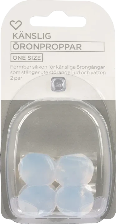 Hjärtats öronproppar silikon 2 par Hjärtats