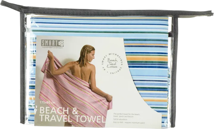 Smart Beach & Travel Towel Blue Stripe Smart