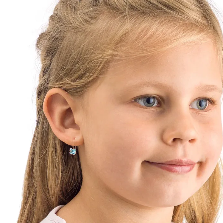 Blomdahl Örhängen Pendant Fixed Butterfly Aquamarine Blomdahl