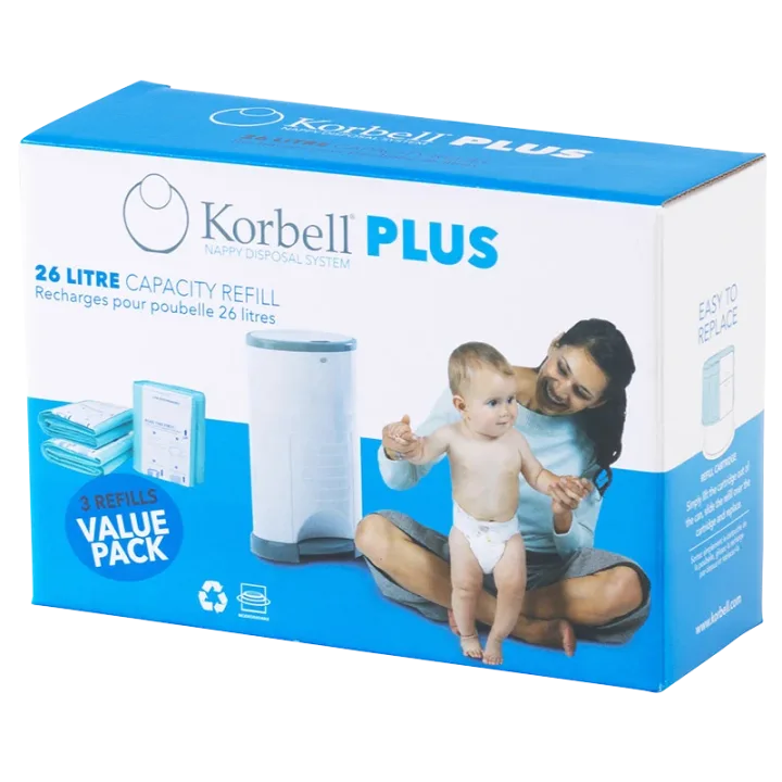 Korbell PLUS Refill till Blöjhink 26 liter 3-pack Korbell
